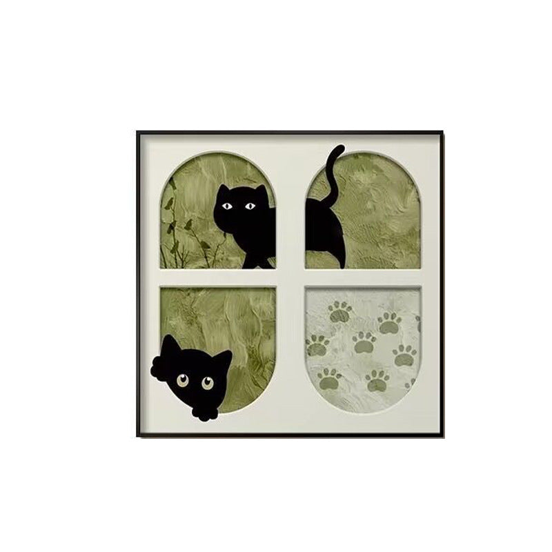 Vintage-Style Cat-Themed Cozy Living Room Decorative Painting