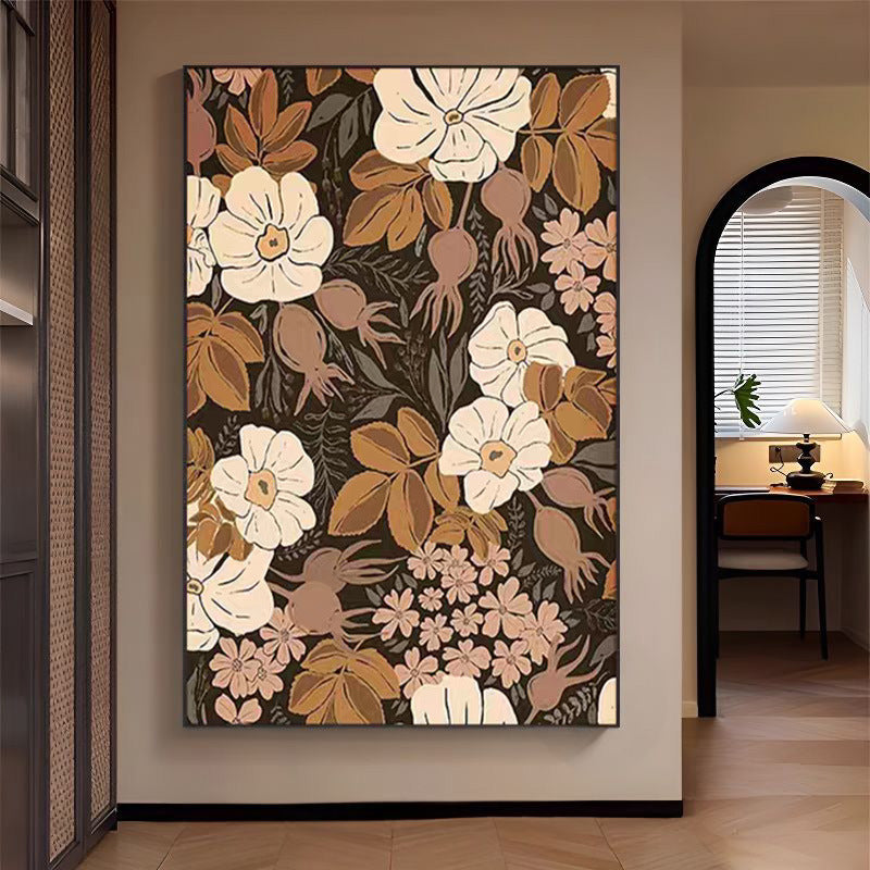 French Vintage Style Floral Textured Wall Painting