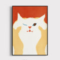 Cute And Minimalist Cat-Themed Bedroom Headboard Mural